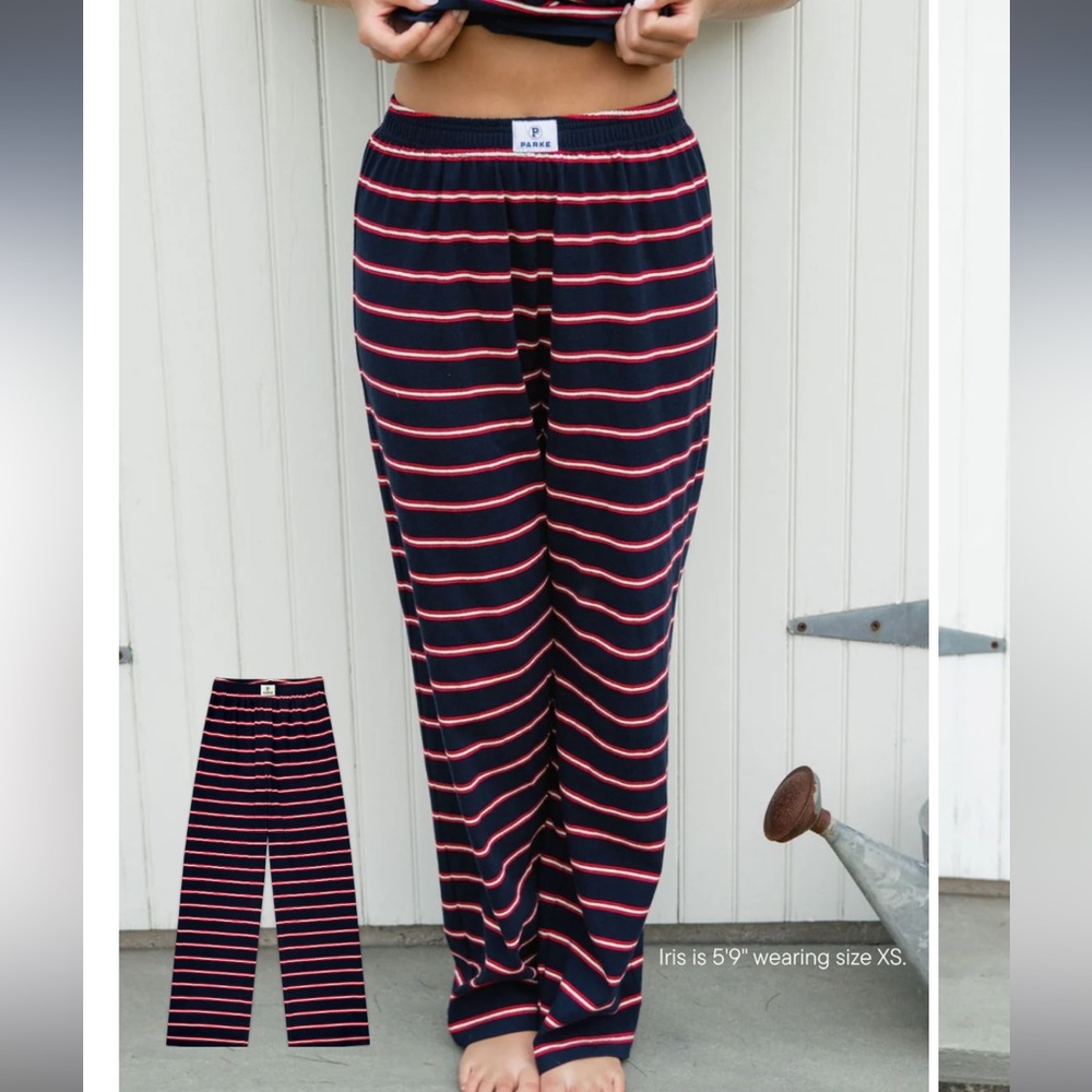 Parke Striped Cotton Boxer Pants
